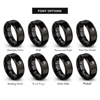 font options for inside engraving on black french fry carton rings