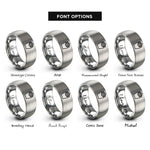 font options for inside engraving on gray french fry carton rings
