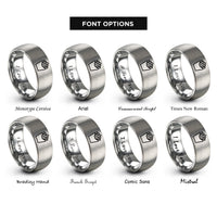 font options for inside engraving on gray french fry carton rings