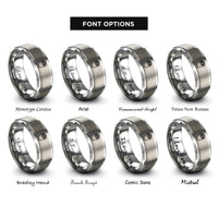 font options for inside engraving on gray french fry carton rings