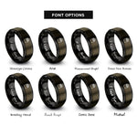 font options for inside engraving on gunmetal & black french fry carton rings