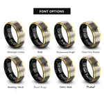 font options for inside engraving on black & gold & silver french horn bell rings