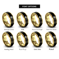 font options for inside engraving on black & gold french horn bell rings