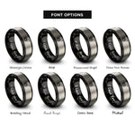 font options for inside engraving on black & gray french horn bell rings