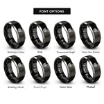 font options for inside engraving on black & silver french horn bell rings