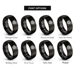 font options for inside engraving on black french horn bell rings