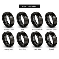 font options for inside engraving on black french horn bell rings