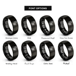 font options for inside engraving on black french horn player rings