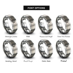 font options for inside engraving on grey french horn player rings
