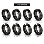 font options for inside engraving on black & gray french press rings