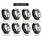 font options for inside engraving on black & gray french press rings