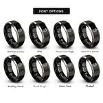 font options for inside engraving on black & silver french press rings