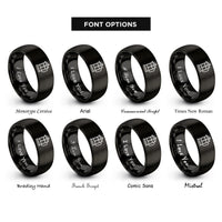 font options for inside engraving on black french press rings