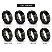 font options for inside engraving on black french press rings