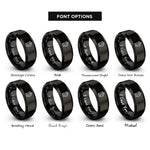 font options for inside engraving on black french press rings