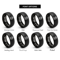 font options for inside engraving on black french press rings