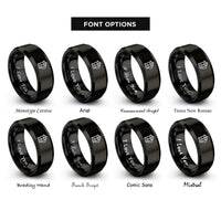 font options for inside engraving on black french press rings