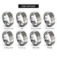 font options for inside engraving on gray french press rings