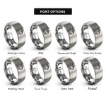font options for inside engraving on silver french press rings