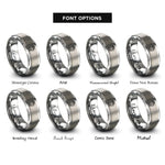 font options for inside engraving on gray french press rings