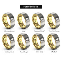 font options for inside engraving on gold & silver french toast slice rings