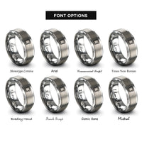 font options for inside engraving on silver french toast slice rings
