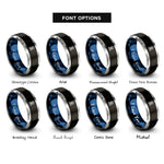 font options for inside engraving on black & blue & gray fresnel lens rings