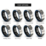 font options for inside engraving on black & blue & gray fresnel lens rings