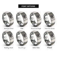 font options for inside engraving on gray fresnel stage light rings