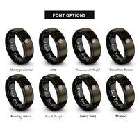 font options for inside engraving on gunmetal & black fresnel stage light rings
