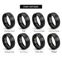 font options for inside engraving on black fret dots rings