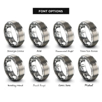 font options for inside engraving on gray fret dots rings