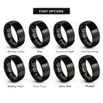 font options for inside engraving on black fretboard dots rings
