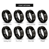 font options for inside engraving on black fretboard dots rings