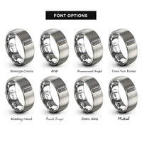 font options for inside engraving on silver fretboard dots rings