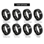 font options for inside engraving on black fretboard inlays rings