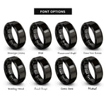 font options for inside engraving on black fretboard inlays rings
