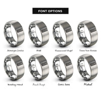 font options for inside engraving on gray fretboard inlays rings