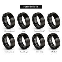 font options for inside engraving on black fretless bass headstock rings