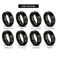 font options for inside engraving on black fretless bass headstock rings