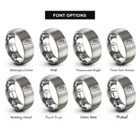 font options for inside engraving on gray fretless bass headstock rings