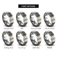 font options for inside engraving on gray fretless bass headstock rings