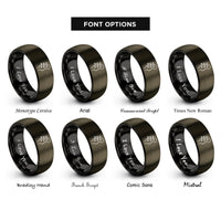 font options for inside engraving on gunmetal & black fretless bass headstock rings