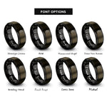 font options for inside engraving on gunmetal & black fretless bass headstock rings