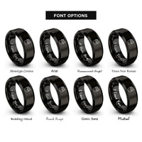 font options for inside engraving on black fried chicken bucket rings