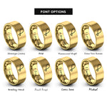 font options for inside engraving on gold fried chicken drumstick rings