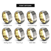 font options for inside engraving on gold & gray fried egg rings
