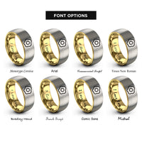 font options for inside engraving on gold & silver fried egg rings