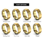font options for inside engraving on gold & gray fried egg rings