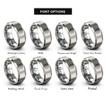 font options for inside engraving on gray fried egg rings
